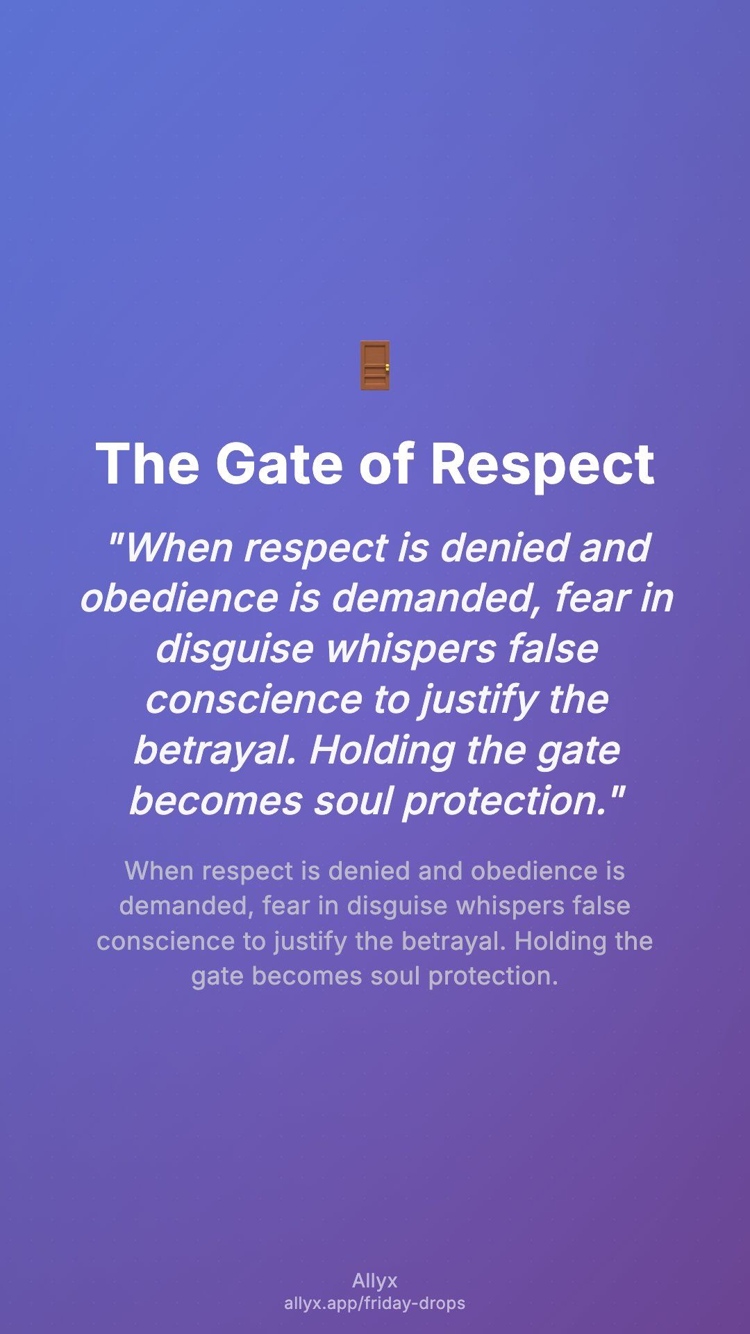 Shareable story card for The Gate of Respect