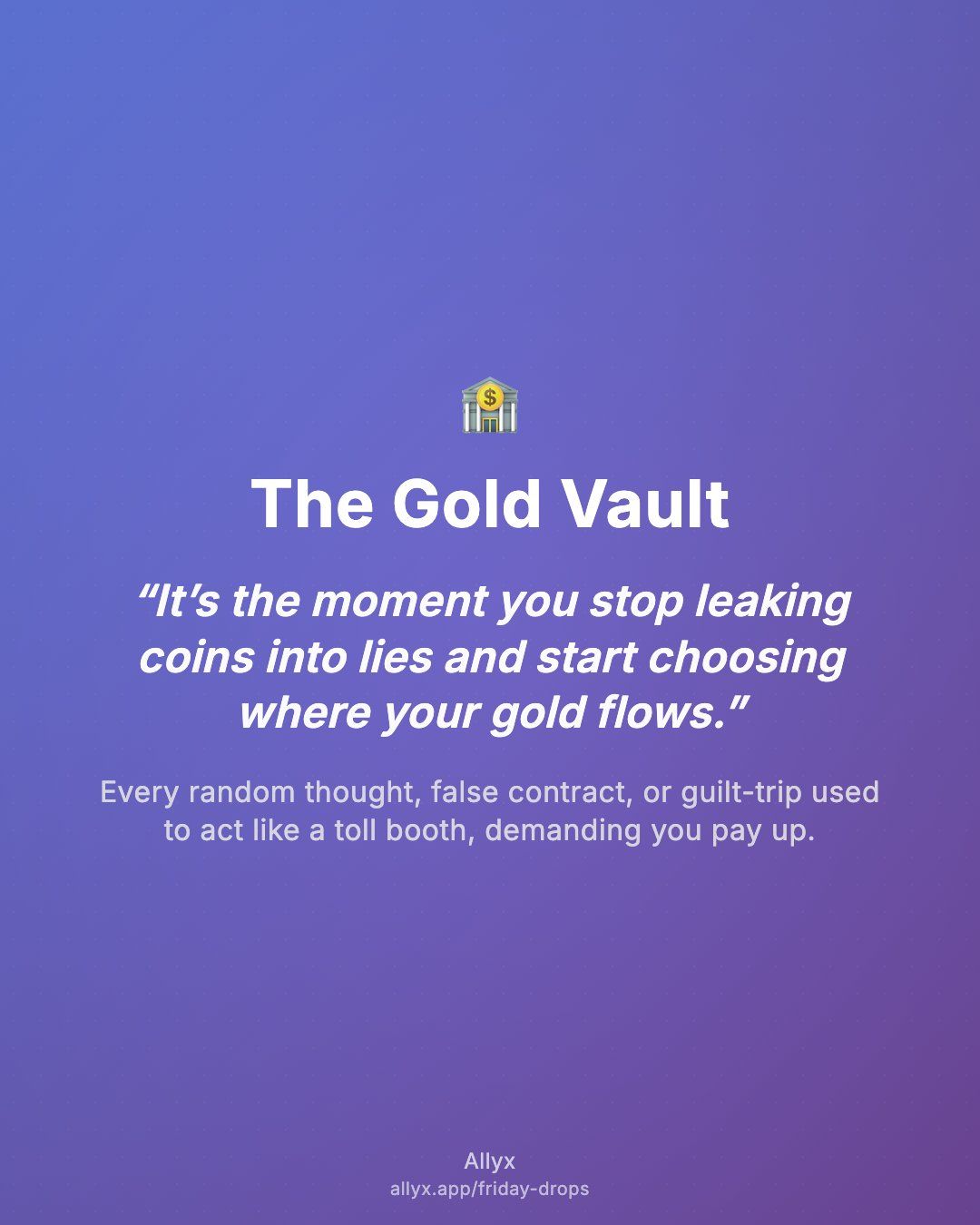 Shareable quote card for The Gold Vault