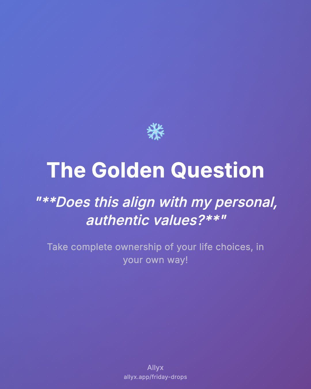 Shareable quote card for The Golden Question