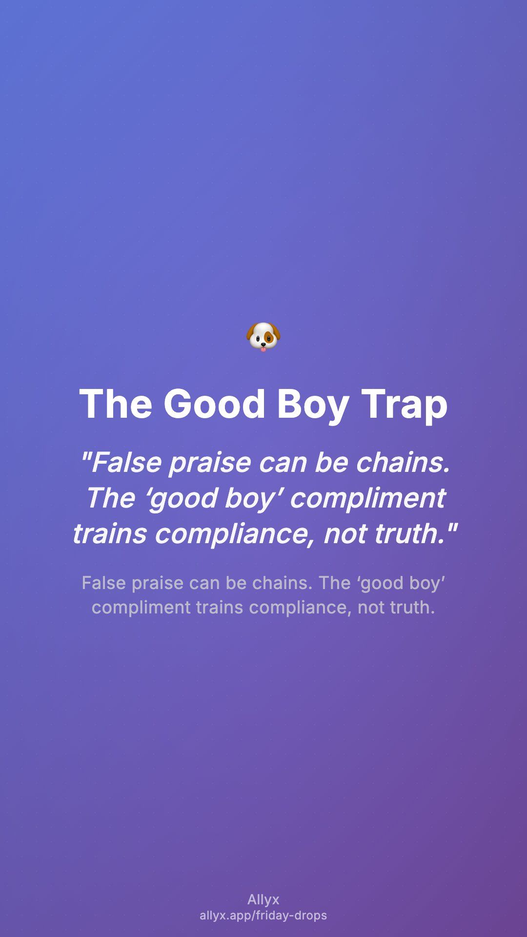 Shareable story card for The Good Boy Trap