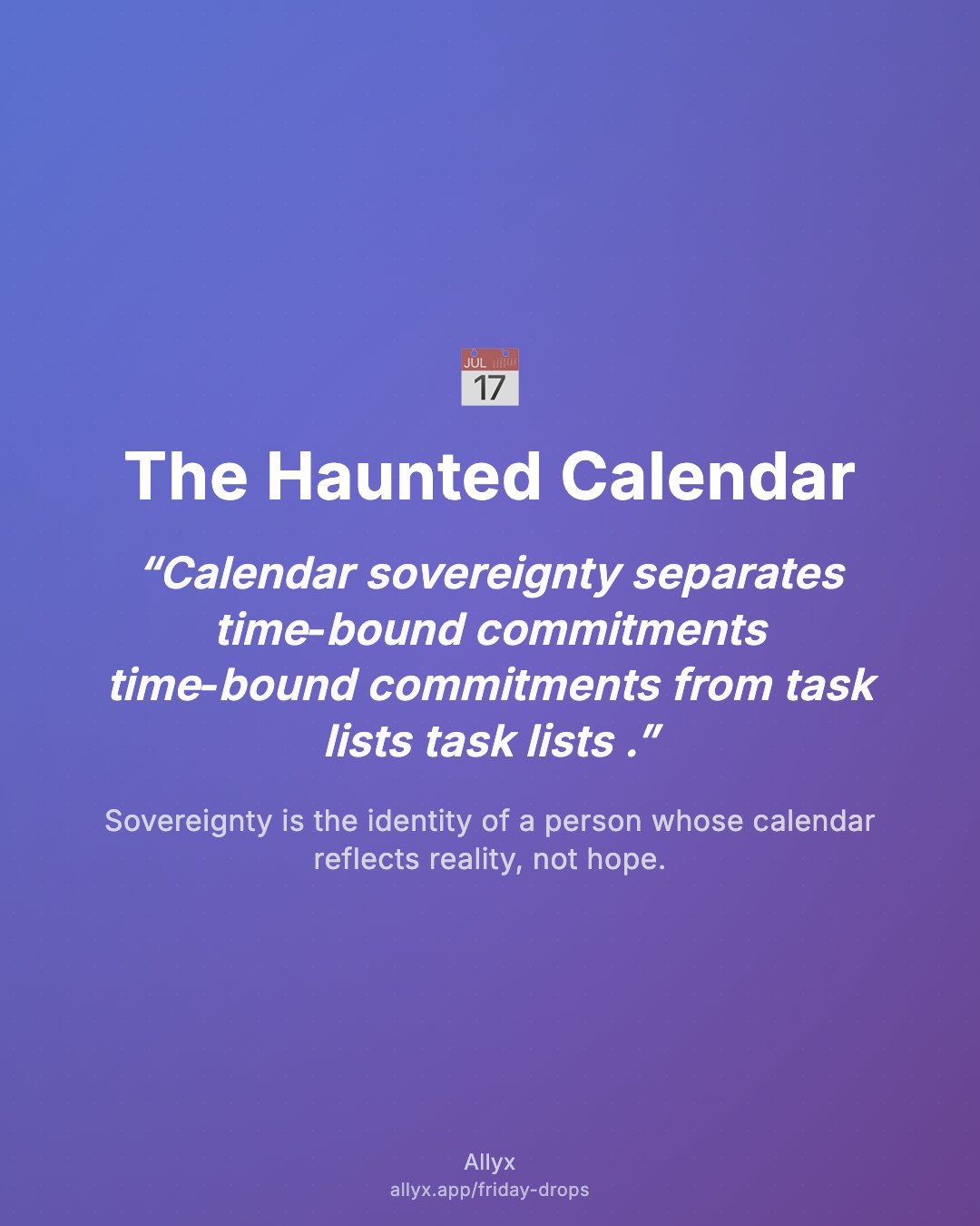 Shareable quote card for The Haunted Calendar
