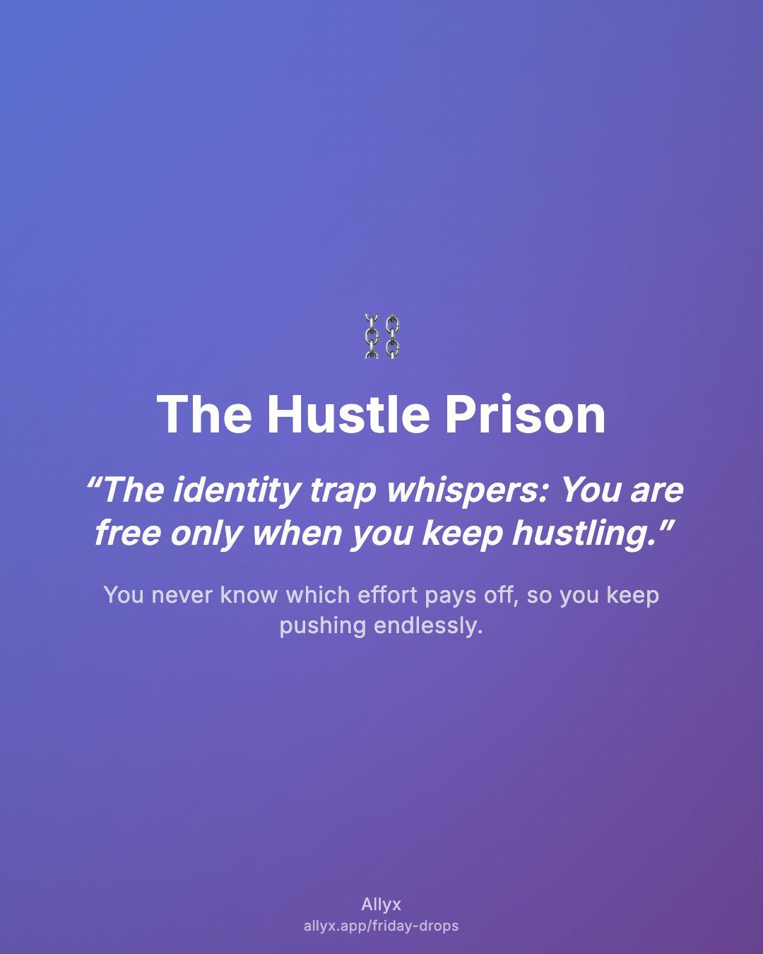 Shareable quote card for The Hustle Prison