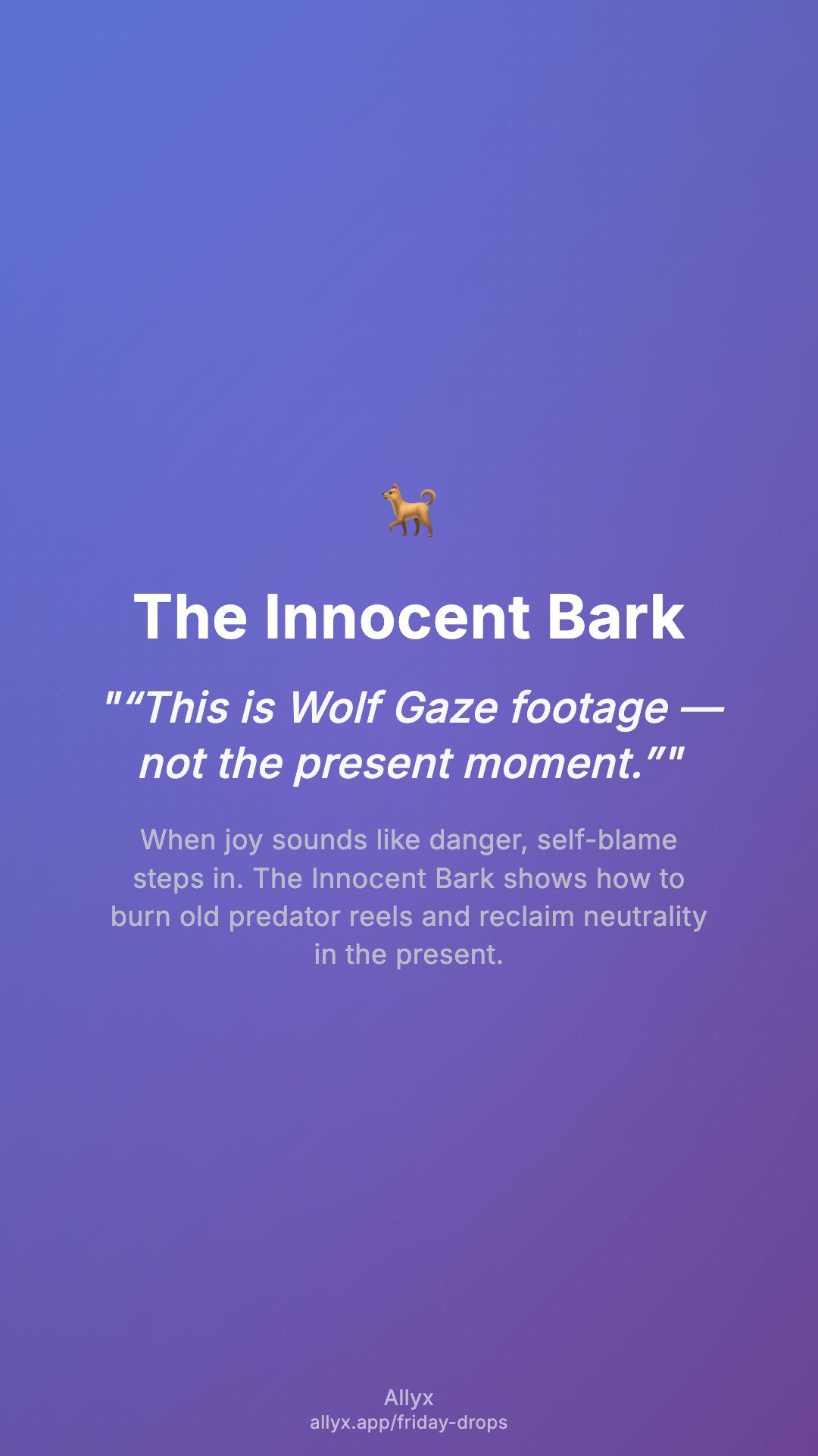 Shareable story card for The Innocent Bark