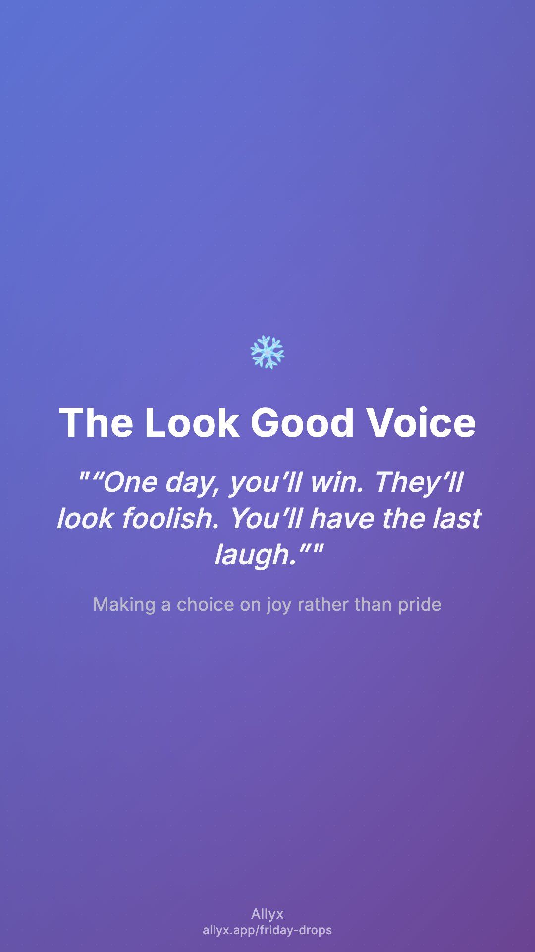 Shareable story card for The Look Good Voice