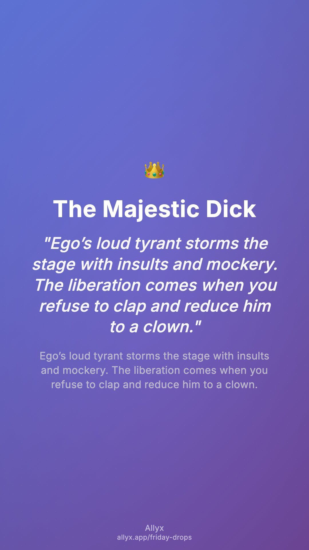 Shareable story card for The Majestic Dick