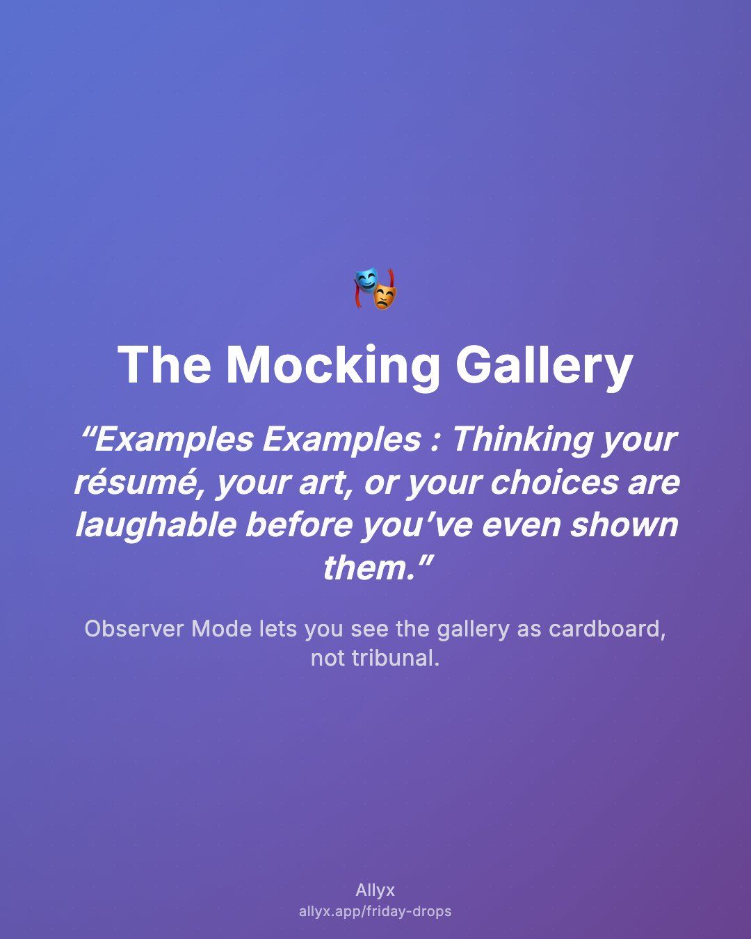 Shareable quote card for The Mocking Gallery