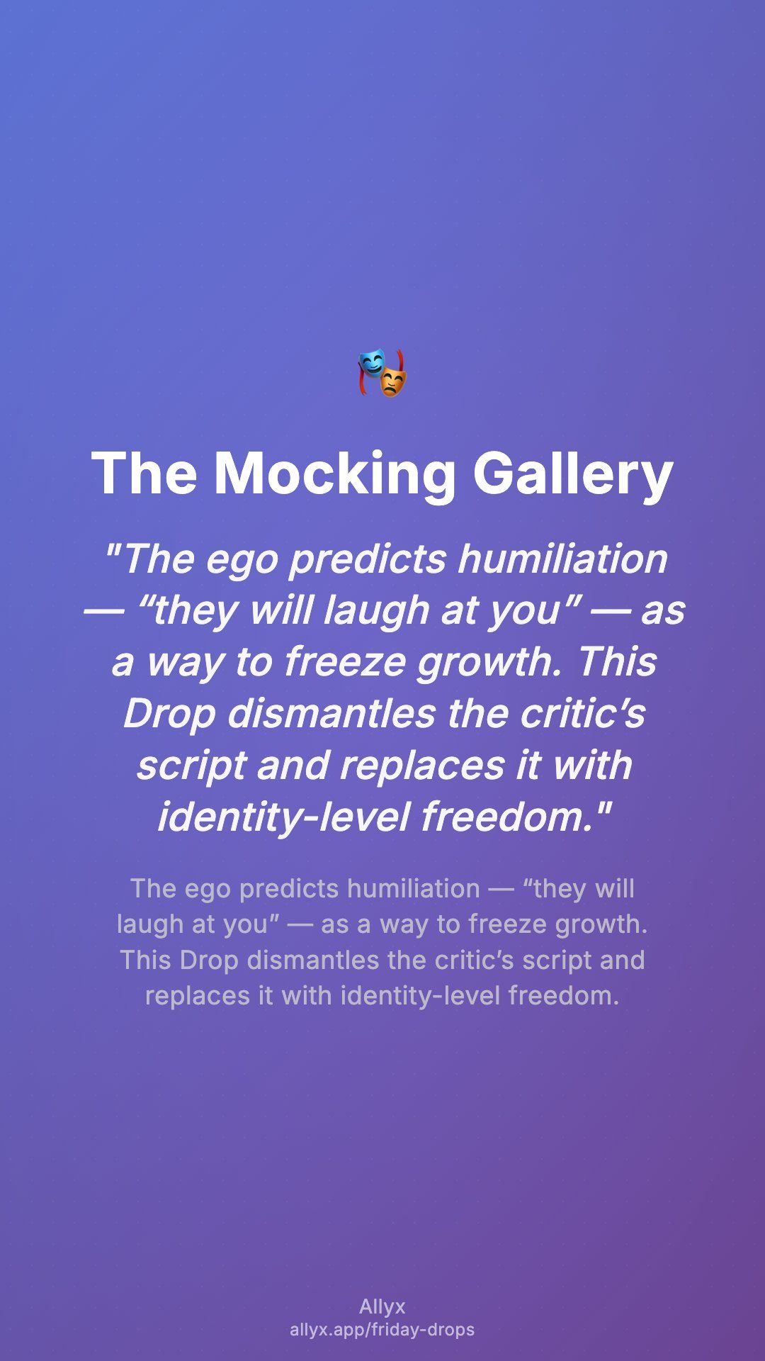 Shareable story card for The Mocking Gallery