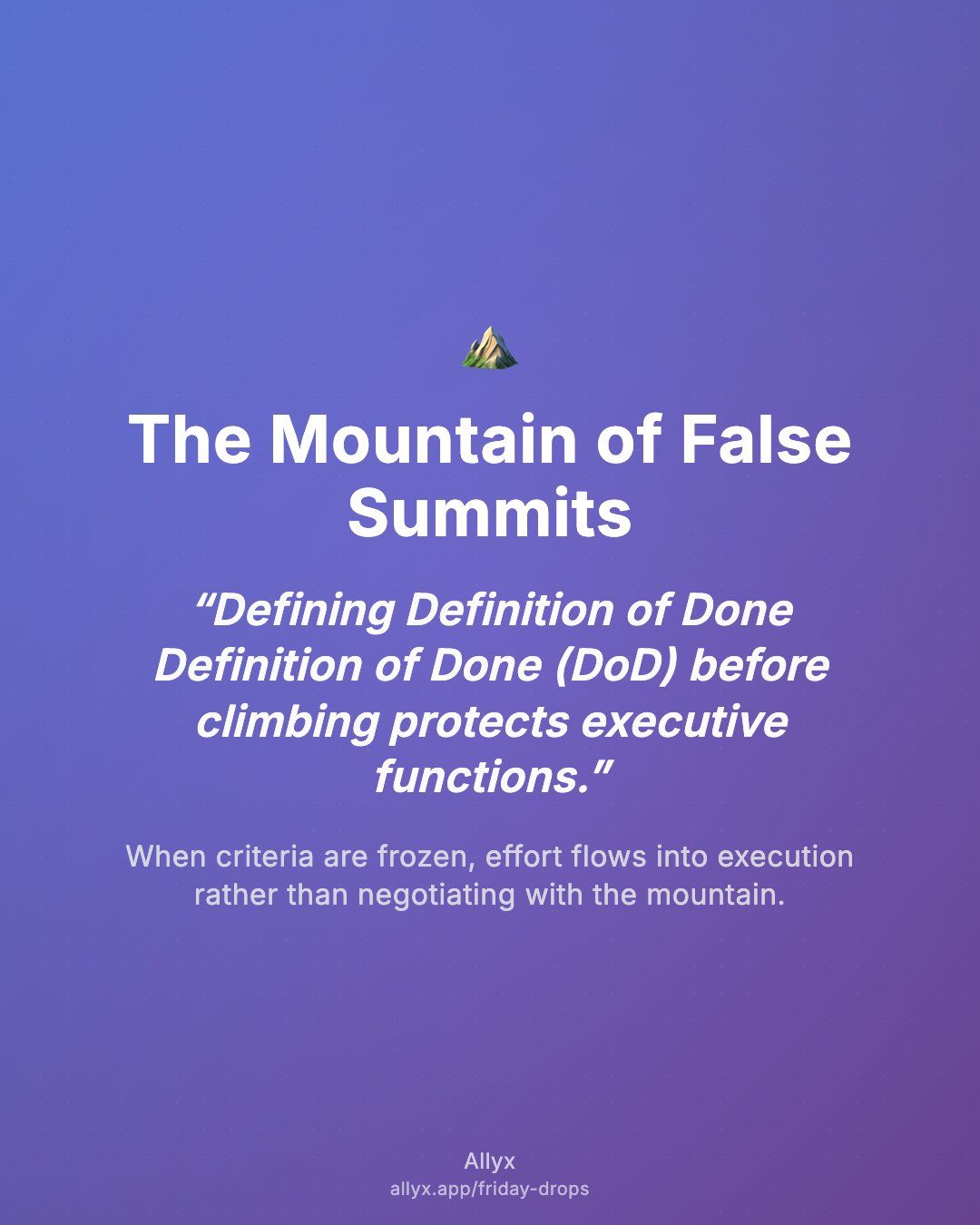 Shareable quote card for The Mountain of False Summits