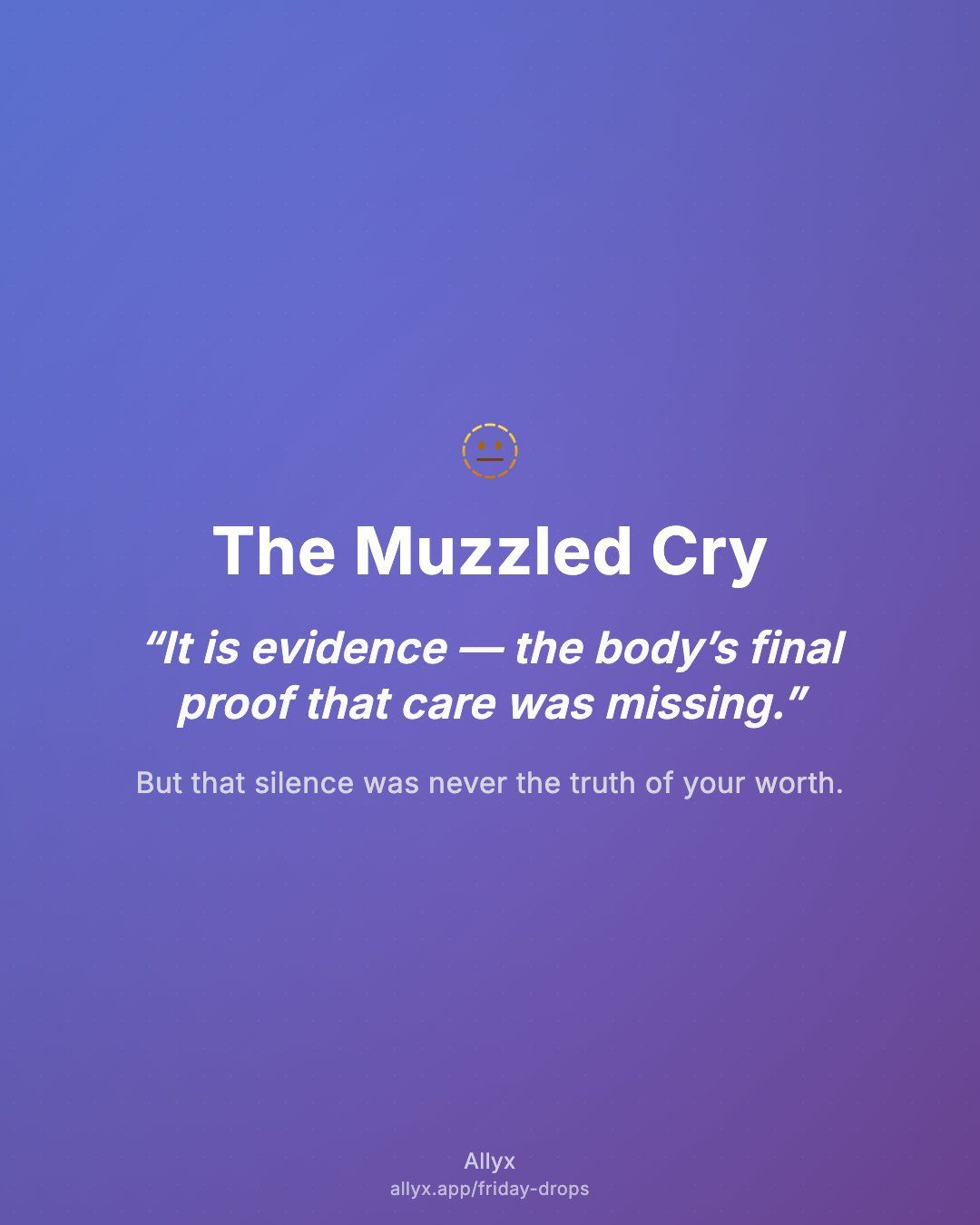 Shareable quote card for The Muzzled Cry