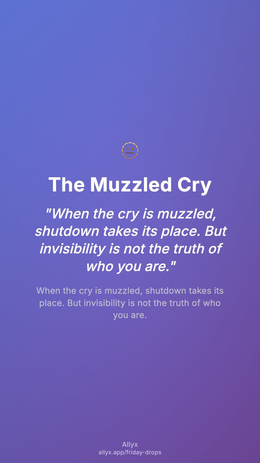 Shareable story card for The Muzzled Cry