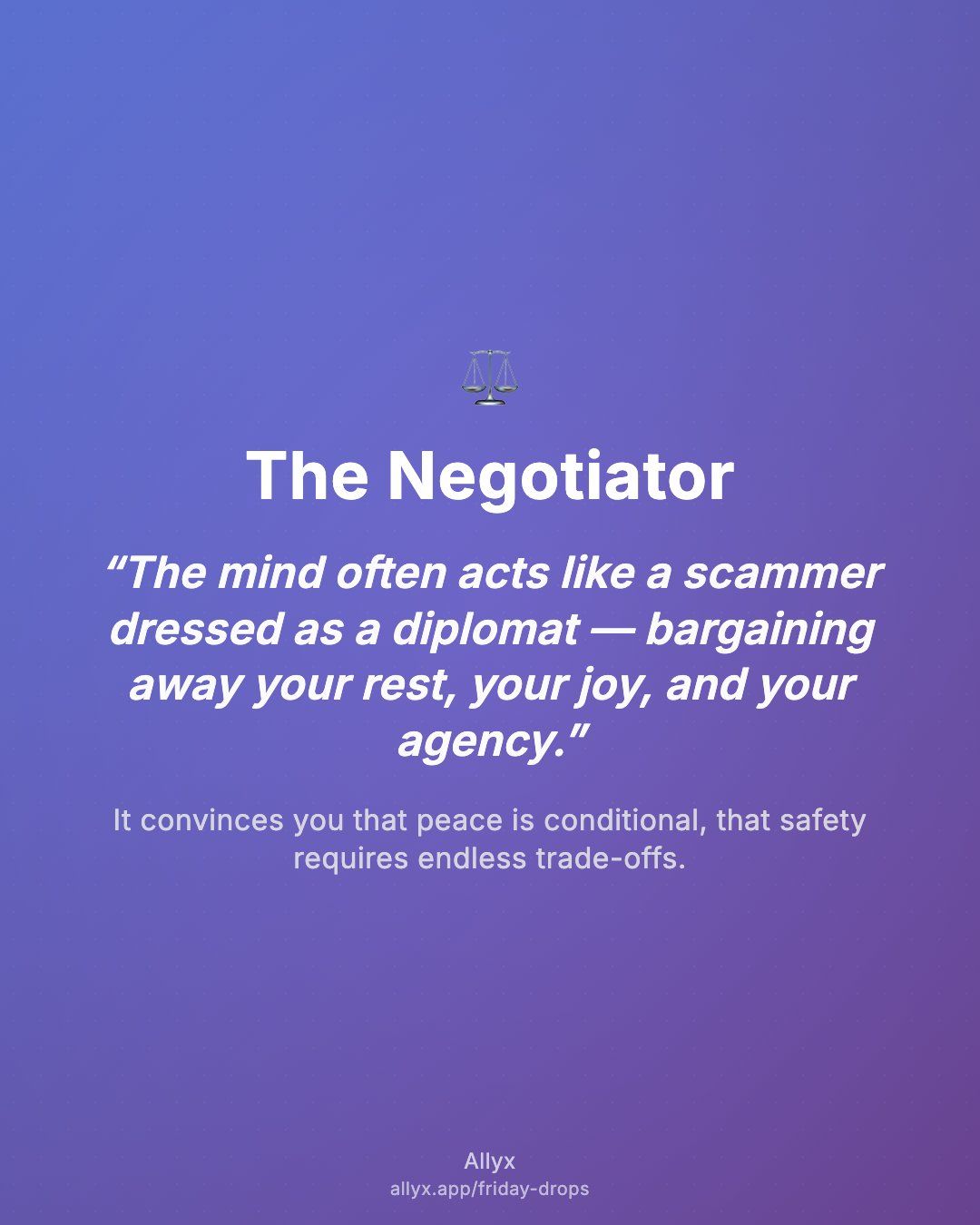 Shareable quote card for The Negotiator