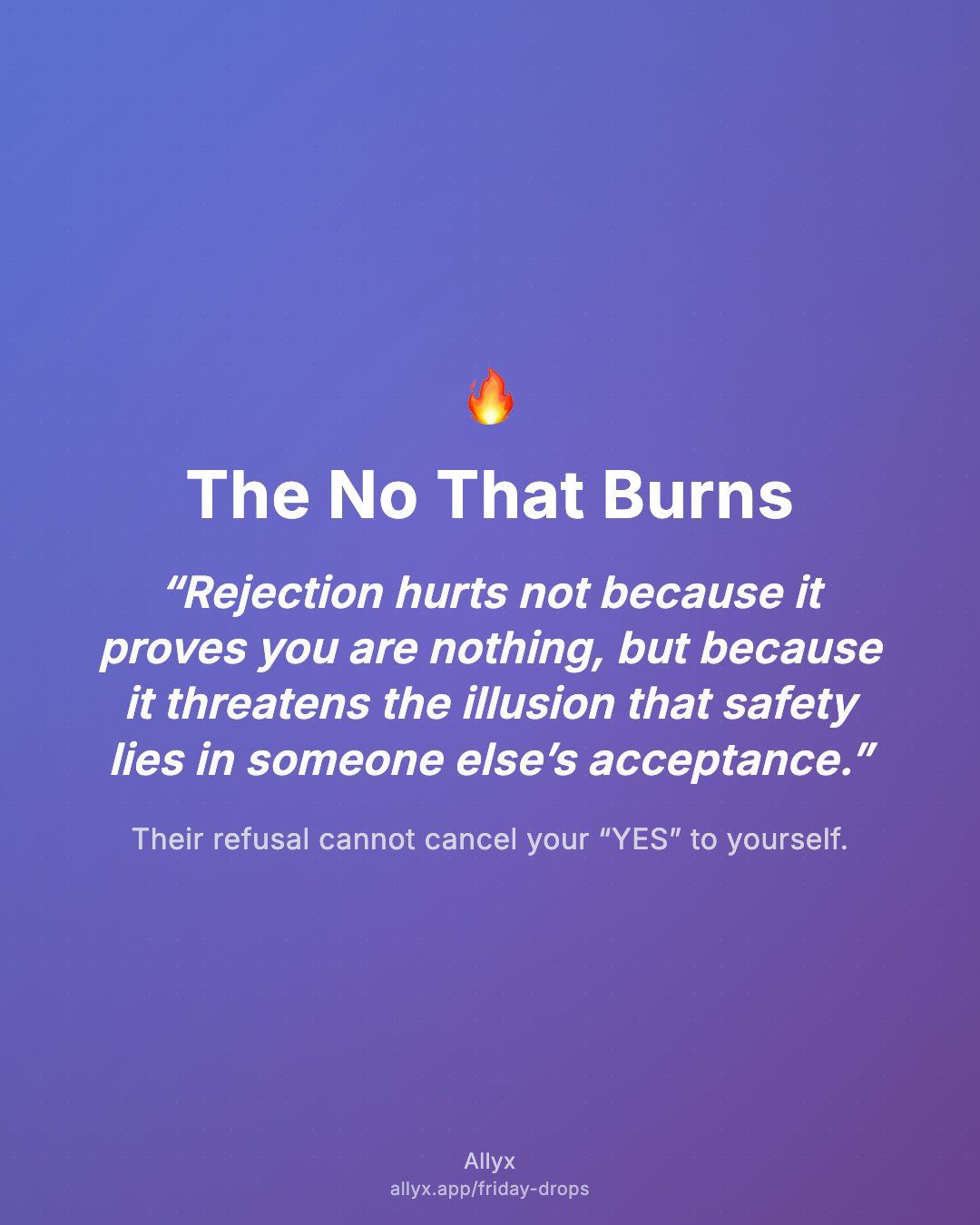 Shareable quote card for The No That Burns