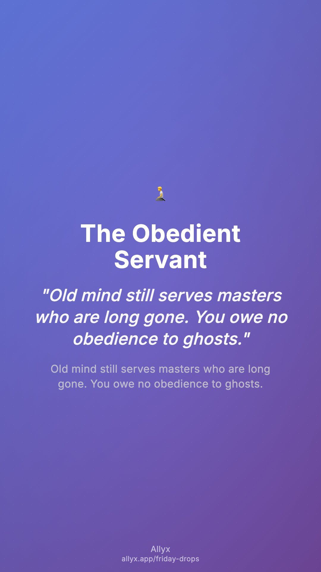 Shareable story card for The Obedient Servant