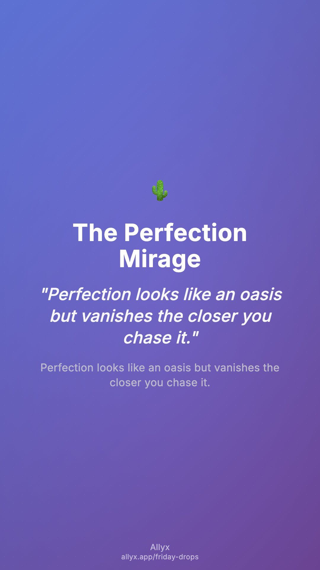 Shareable story card for The Perfection Mirage