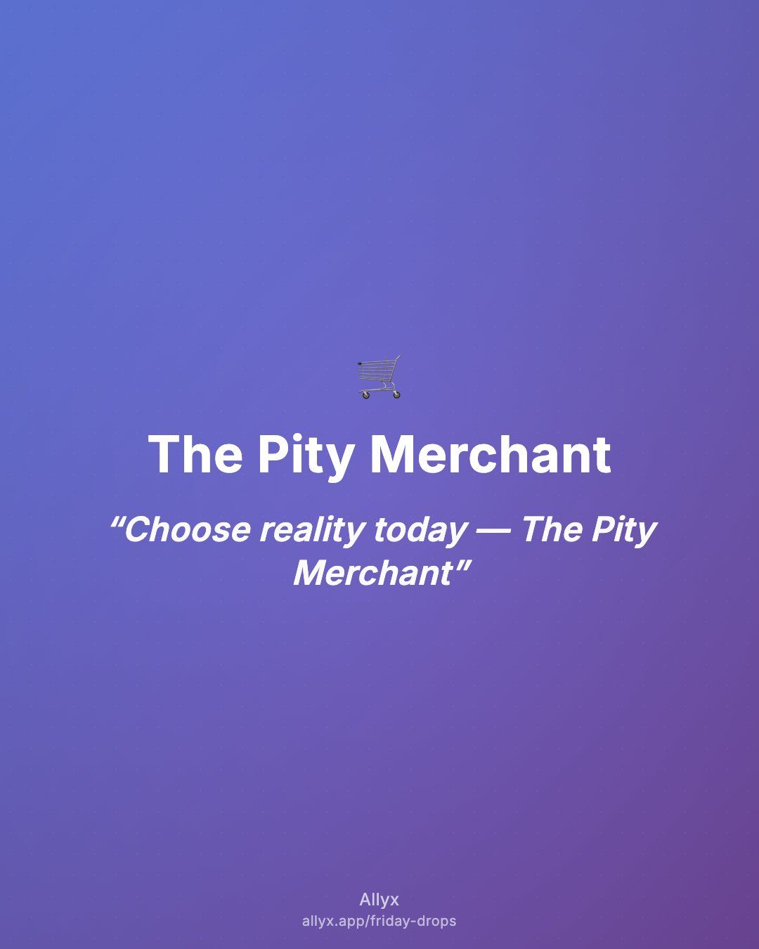 Shareable quote card for The Pity Merchant
