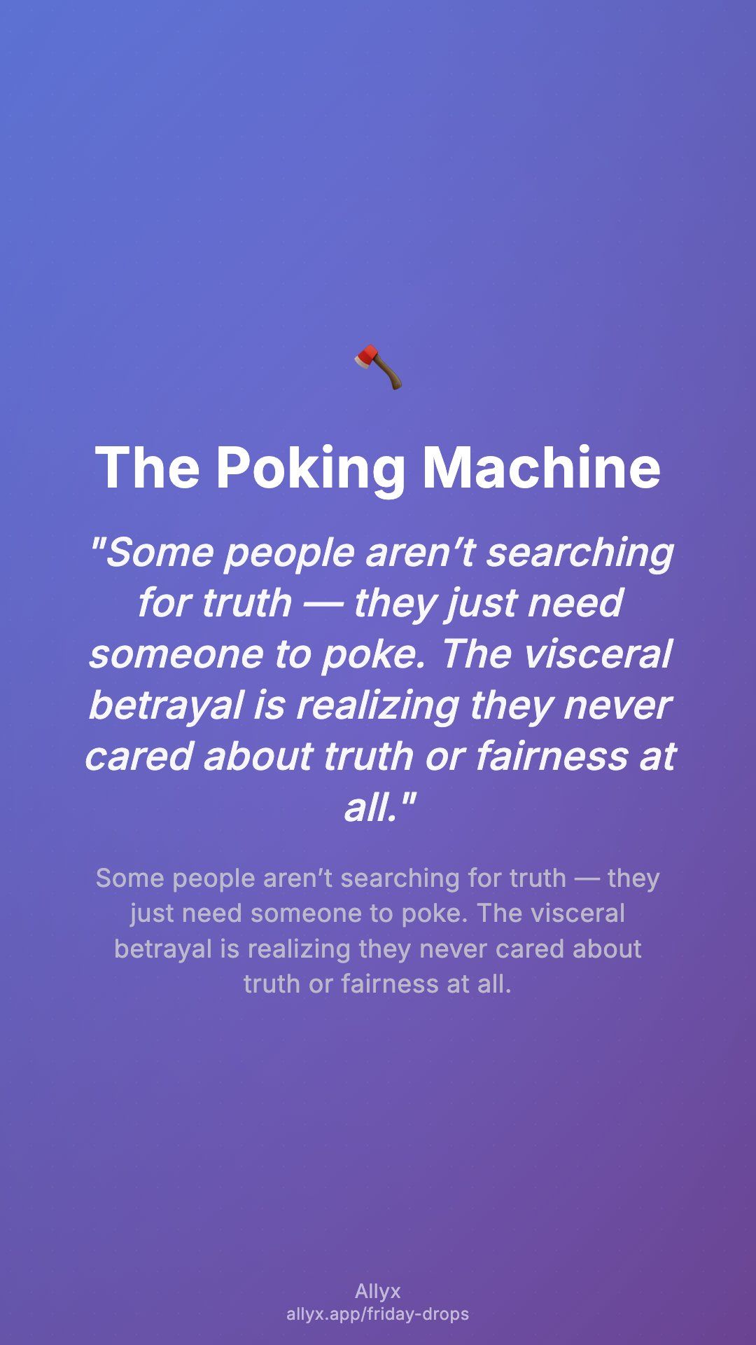 Shareable story card for The Poking Machine