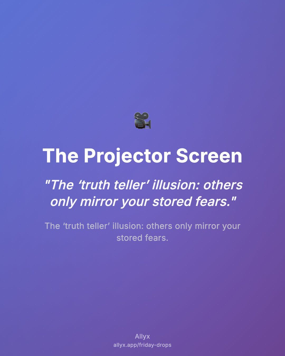 Shareable quote card for The Projector Screen