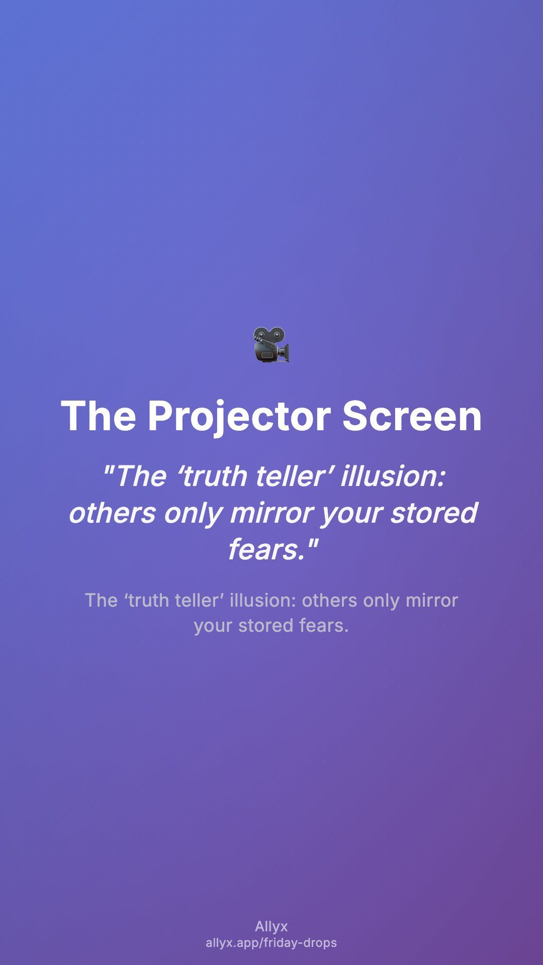 Shareable story card for The Projector Screen