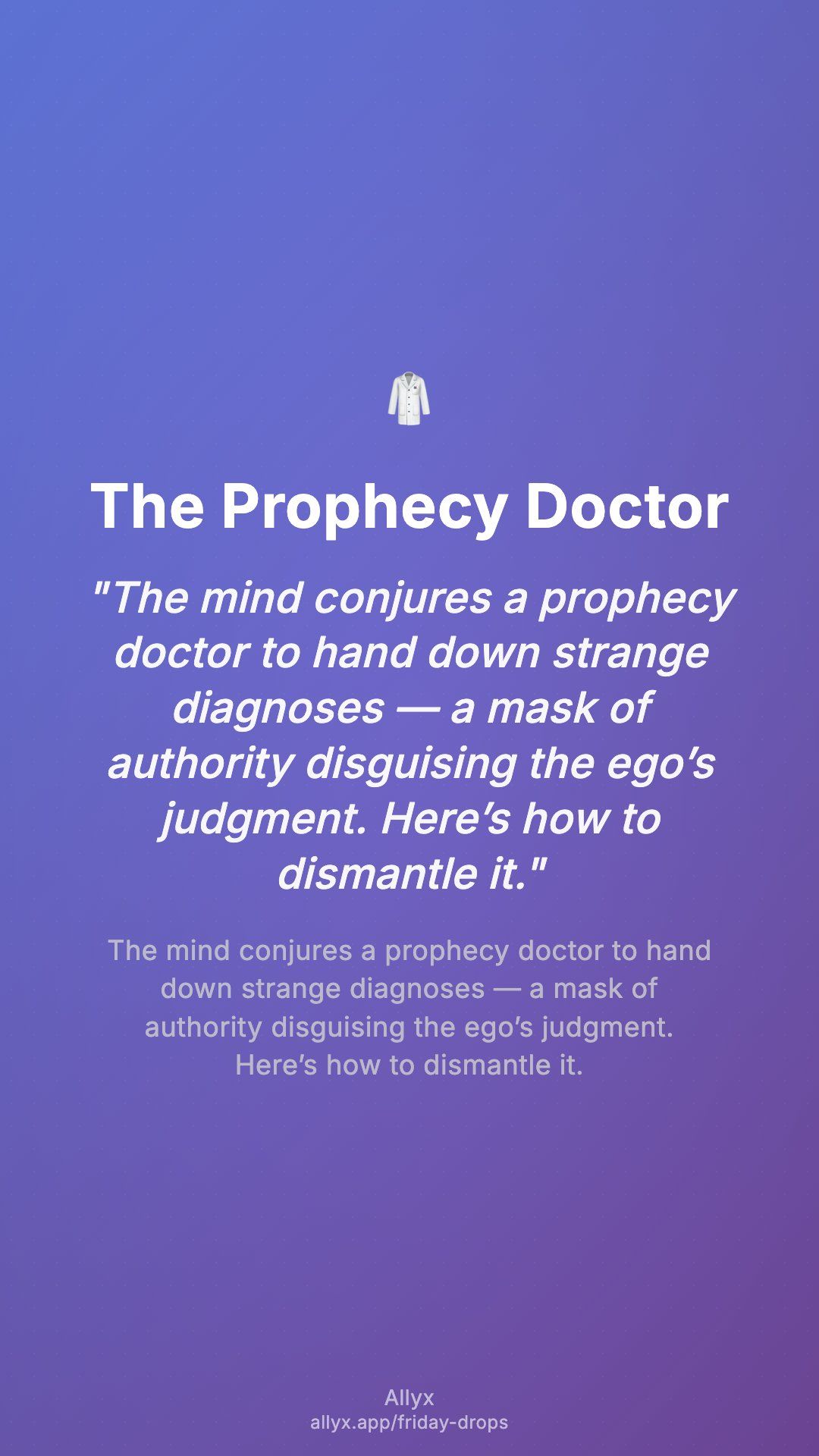 Shareable story card for The Prophecy Doctor