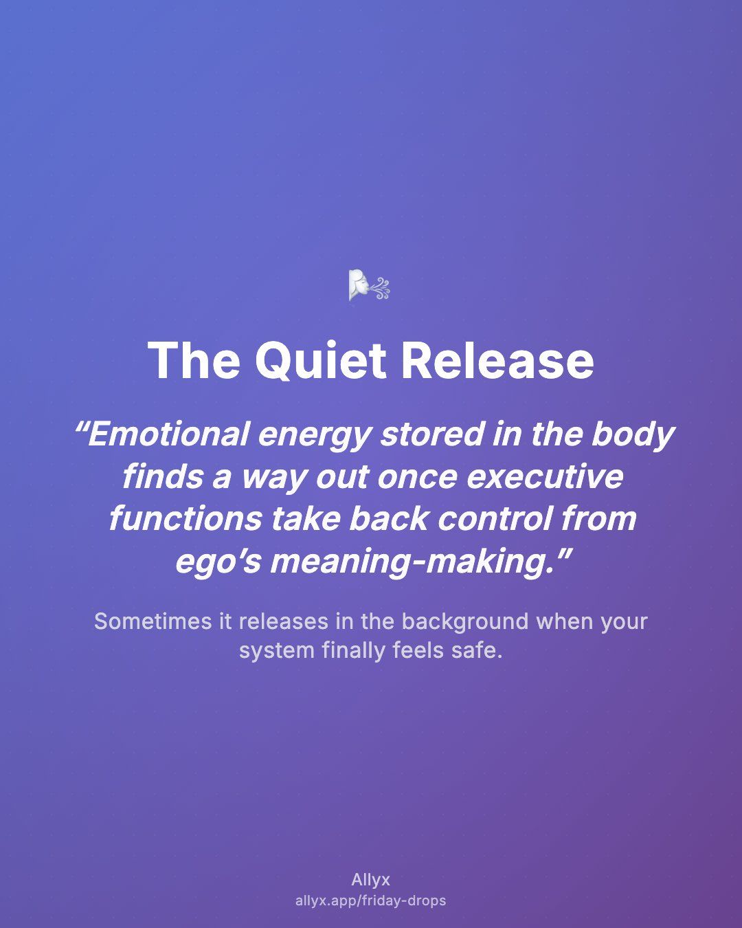 Shareable quote card for The Quiet Release