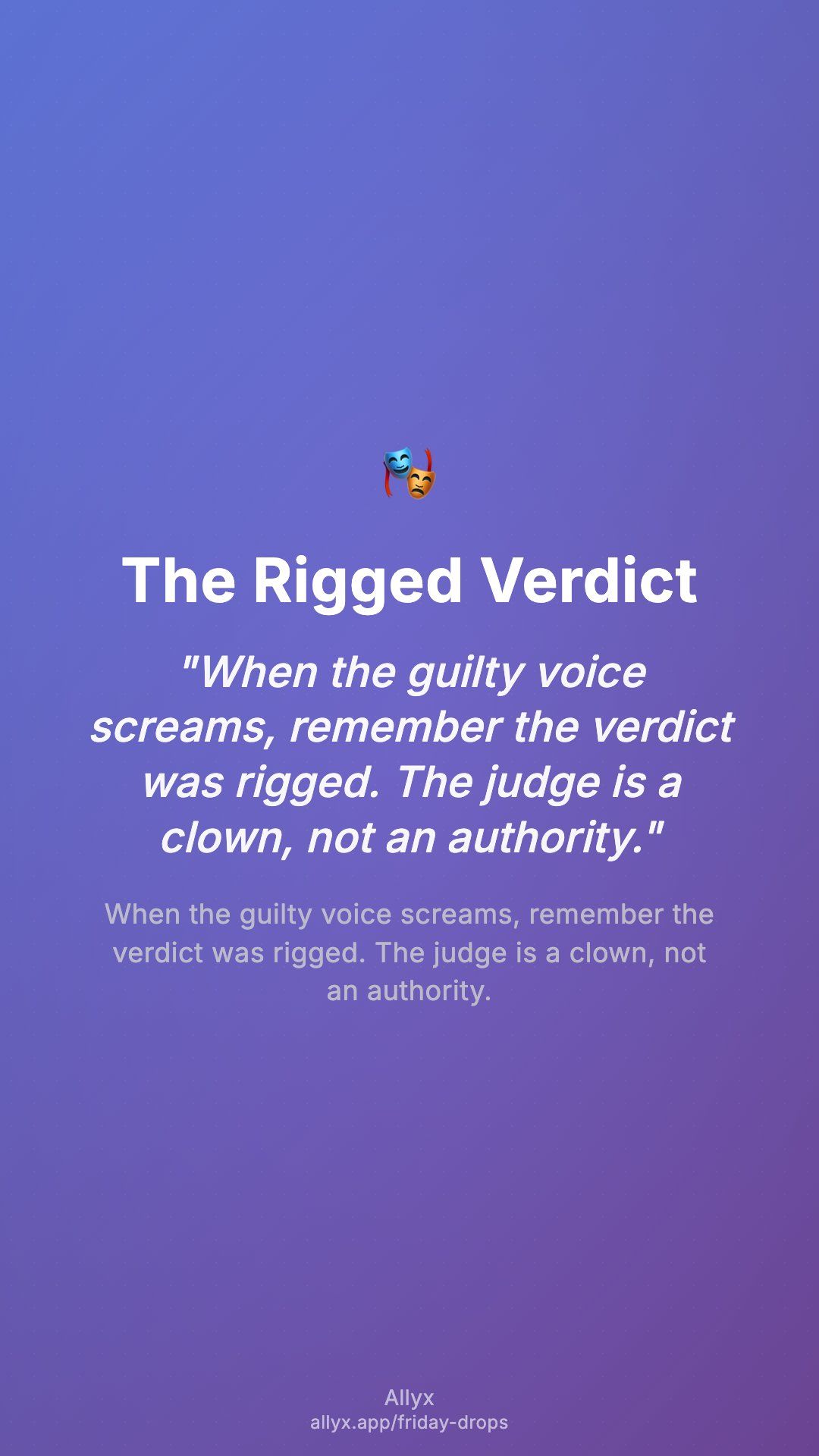 Shareable story card for The Rigged Verdict