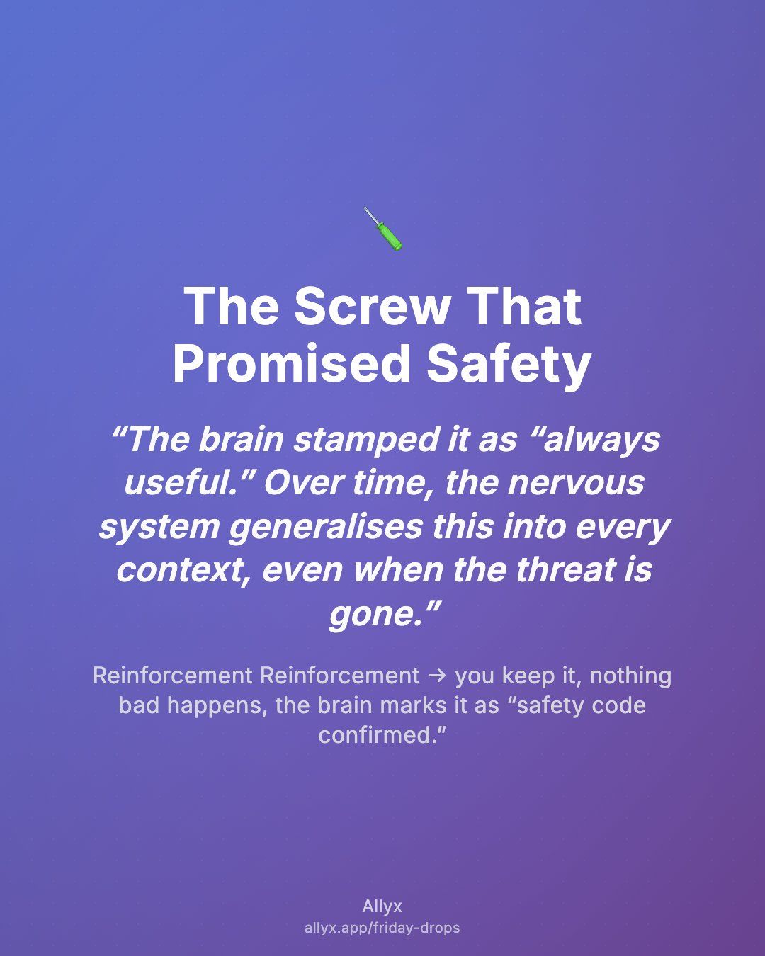 Shareable quote card for The Screw That Promised Safety