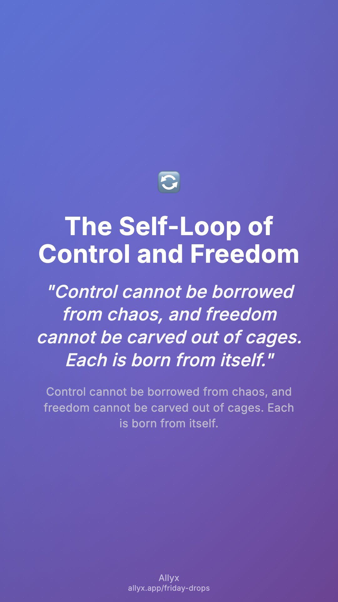 Shareable story card for The Self-Loop of Control and Freedom