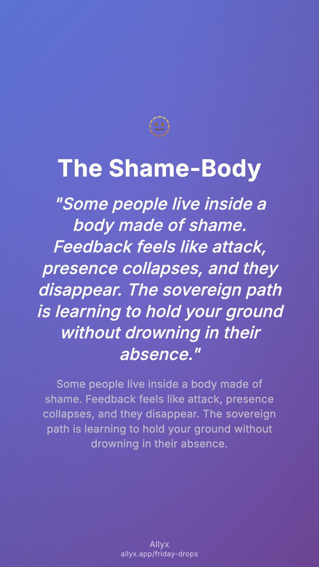 Shareable story card for The Shame-Body