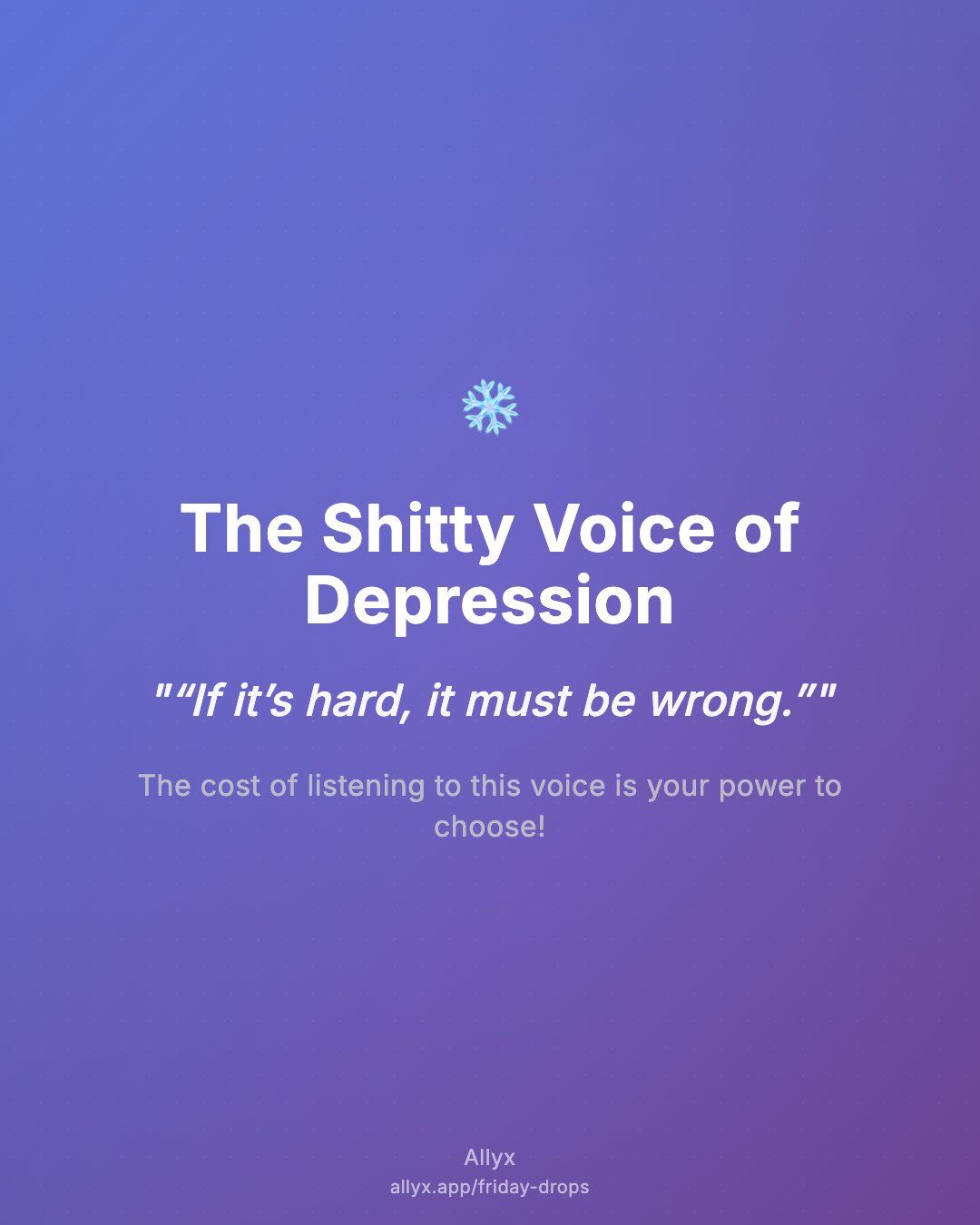 Shareable quote card for The Shitty Voice of Depression