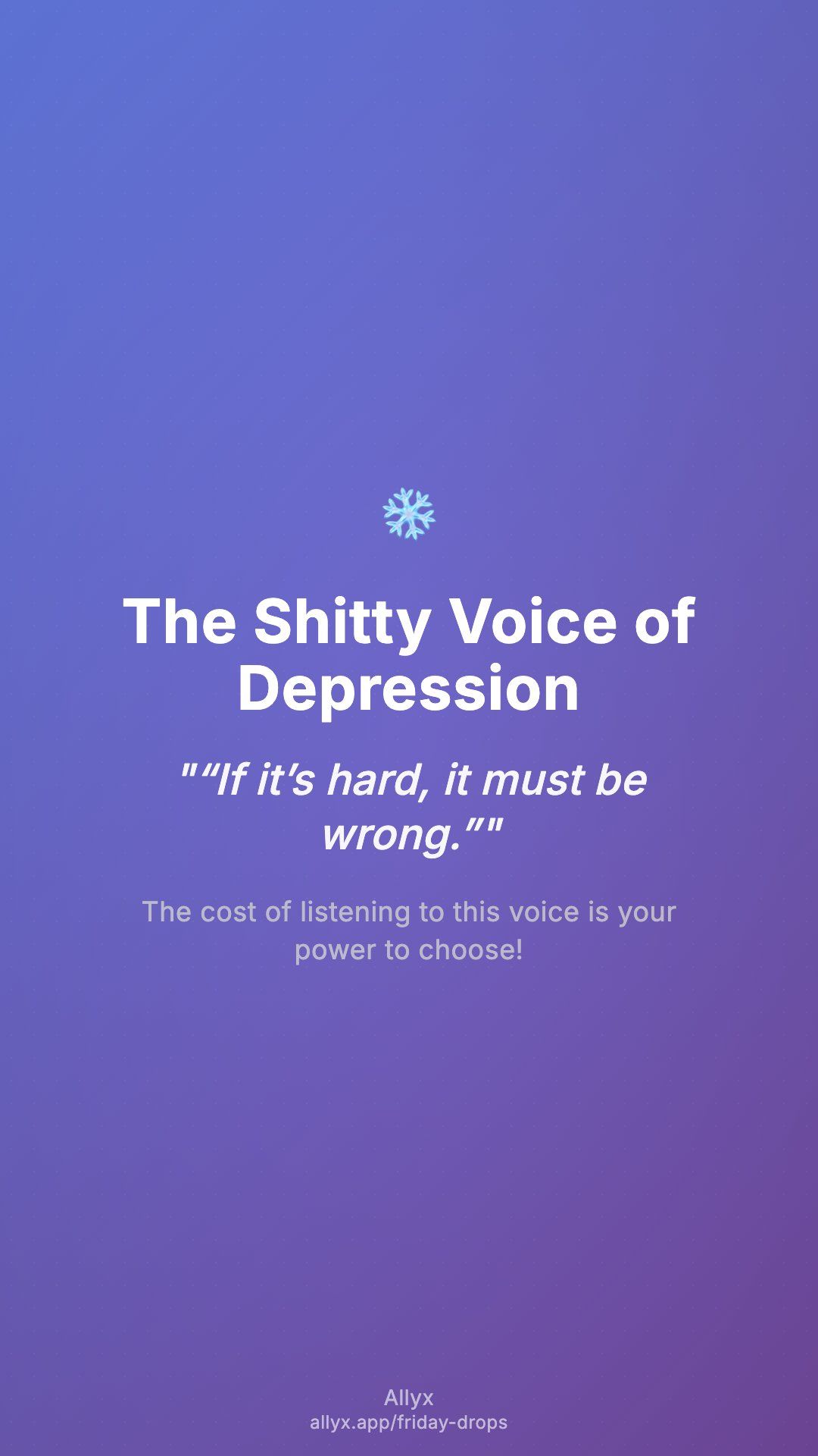 Shareable story card for The Shitty Voice of Depression