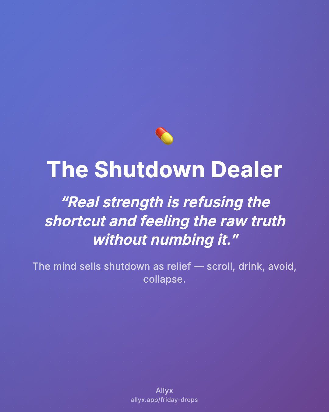 Shareable quote card for The Shutdown Dealer