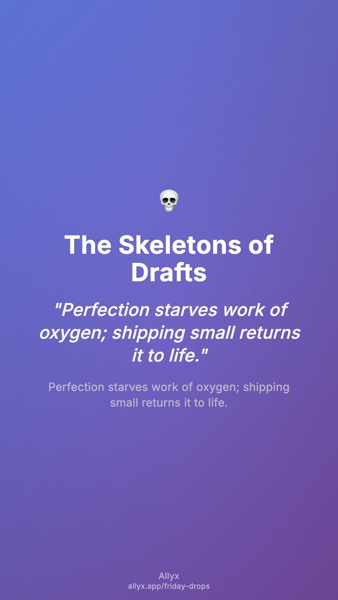 Shareable story card for The Skeletons of Drafts