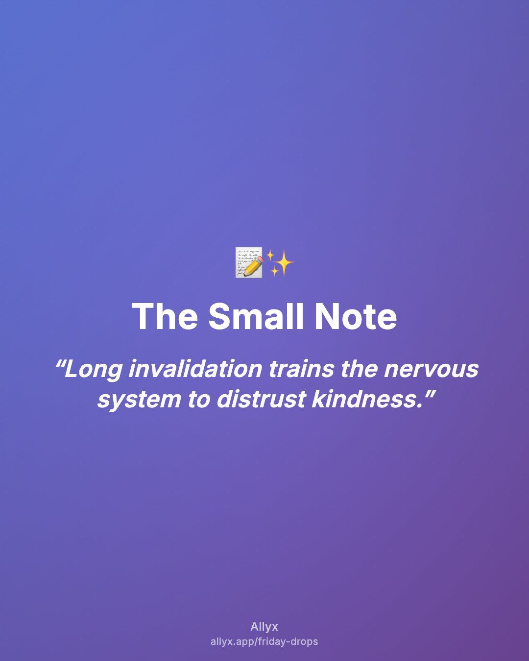 Shareable quote card for The Small Note