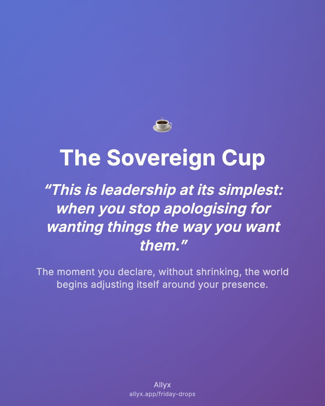 Shareable quote card for The Sovereign Cup