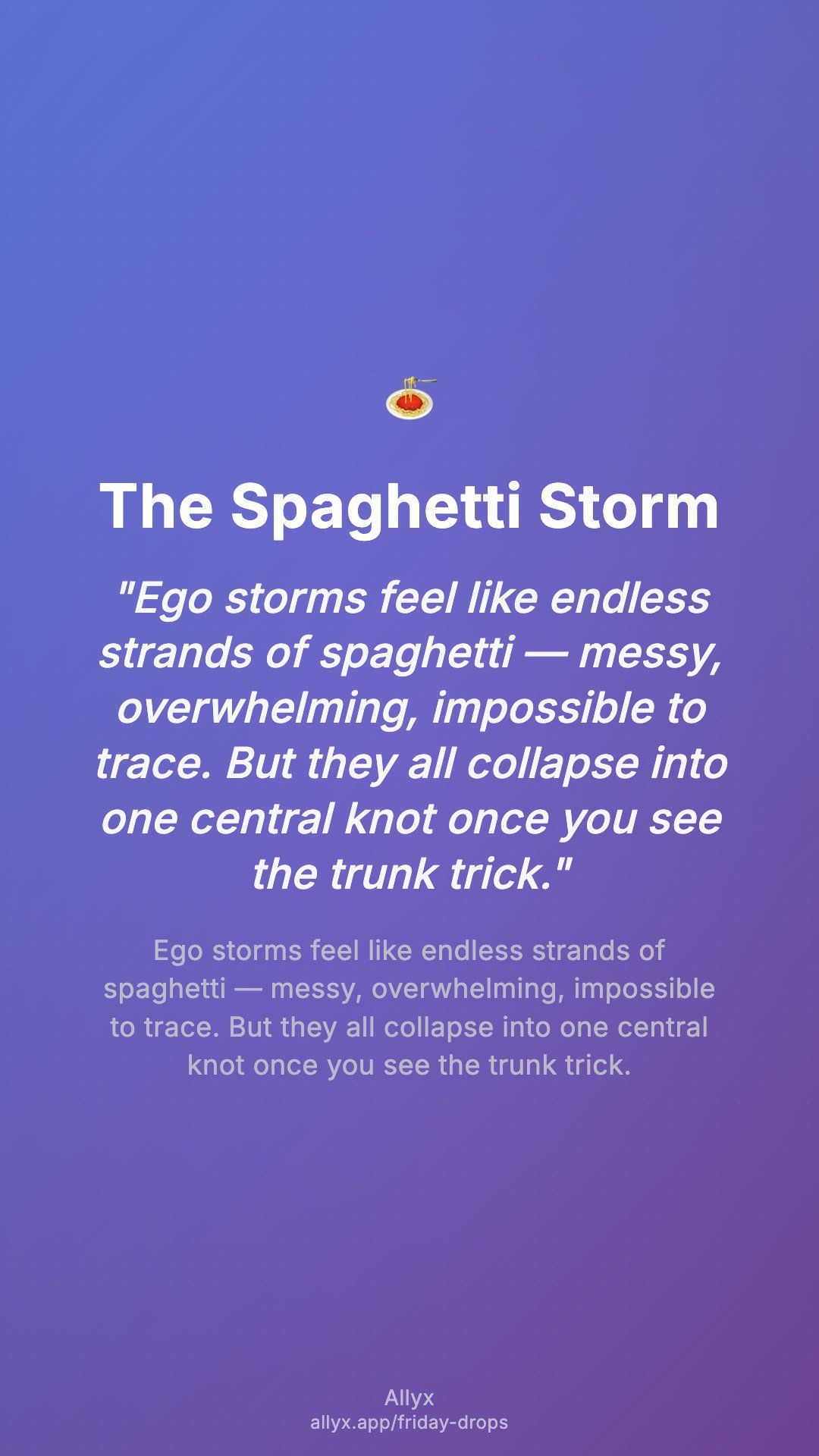 Shareable story card for The Spaghetti Storm