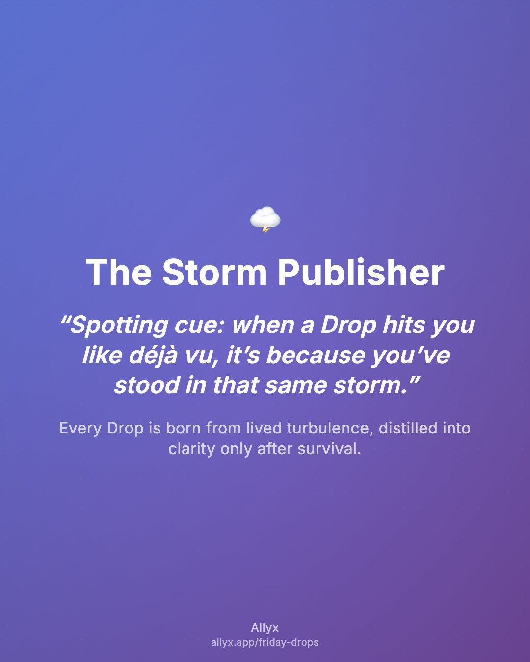 Shareable quote card for The Storm Publisher