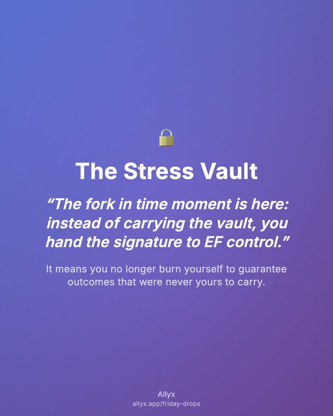 Shareable quote card for The Stress Vault