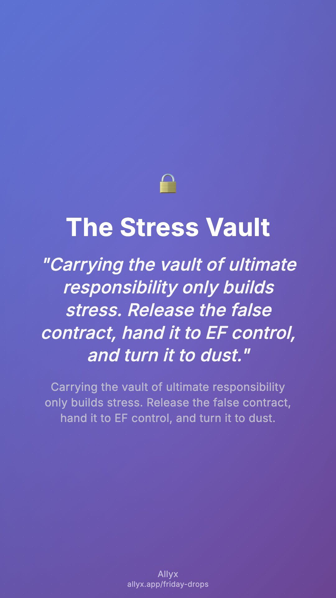 Shareable story card for The Stress Vault