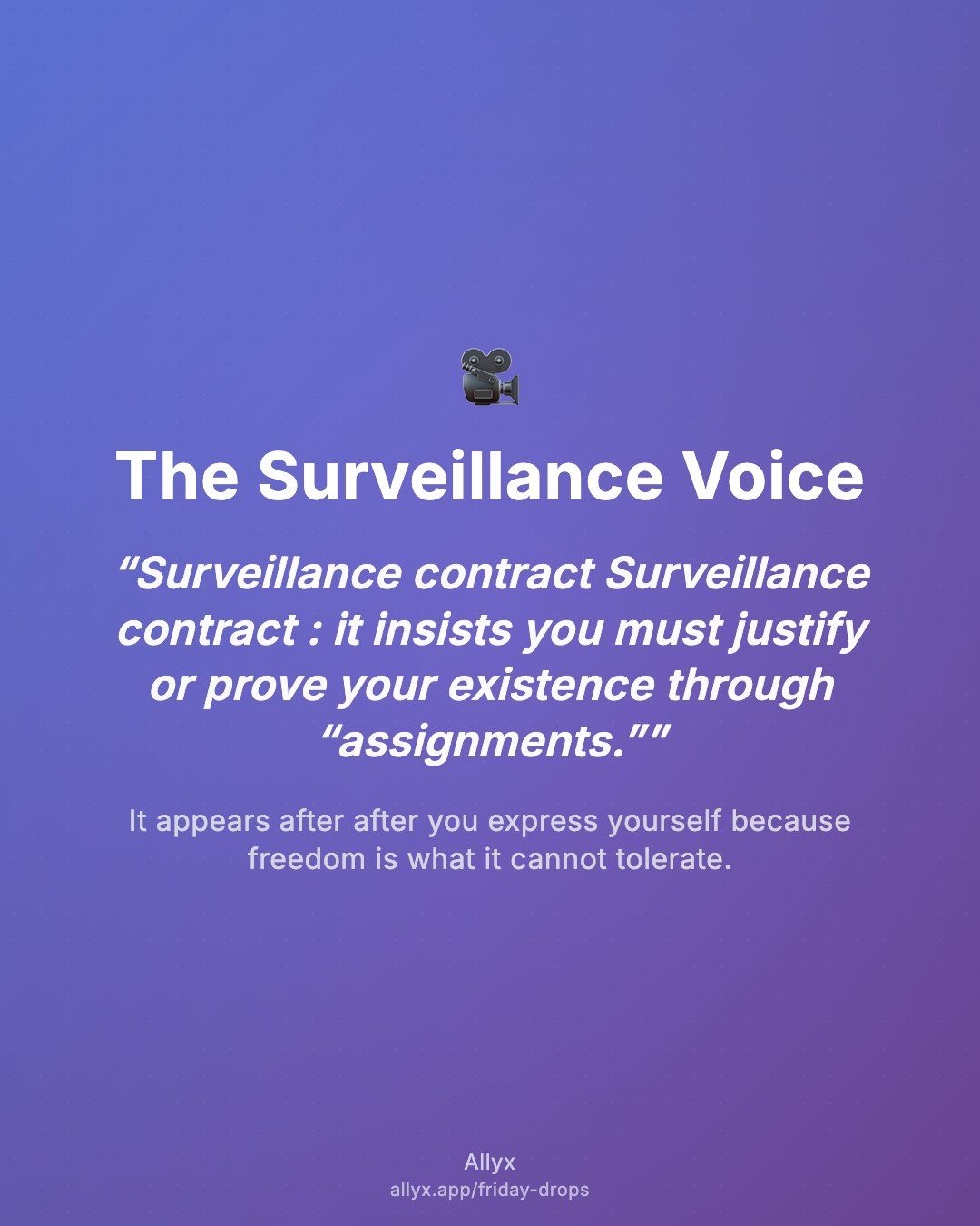 Shareable quote card for The Surveillance Voice