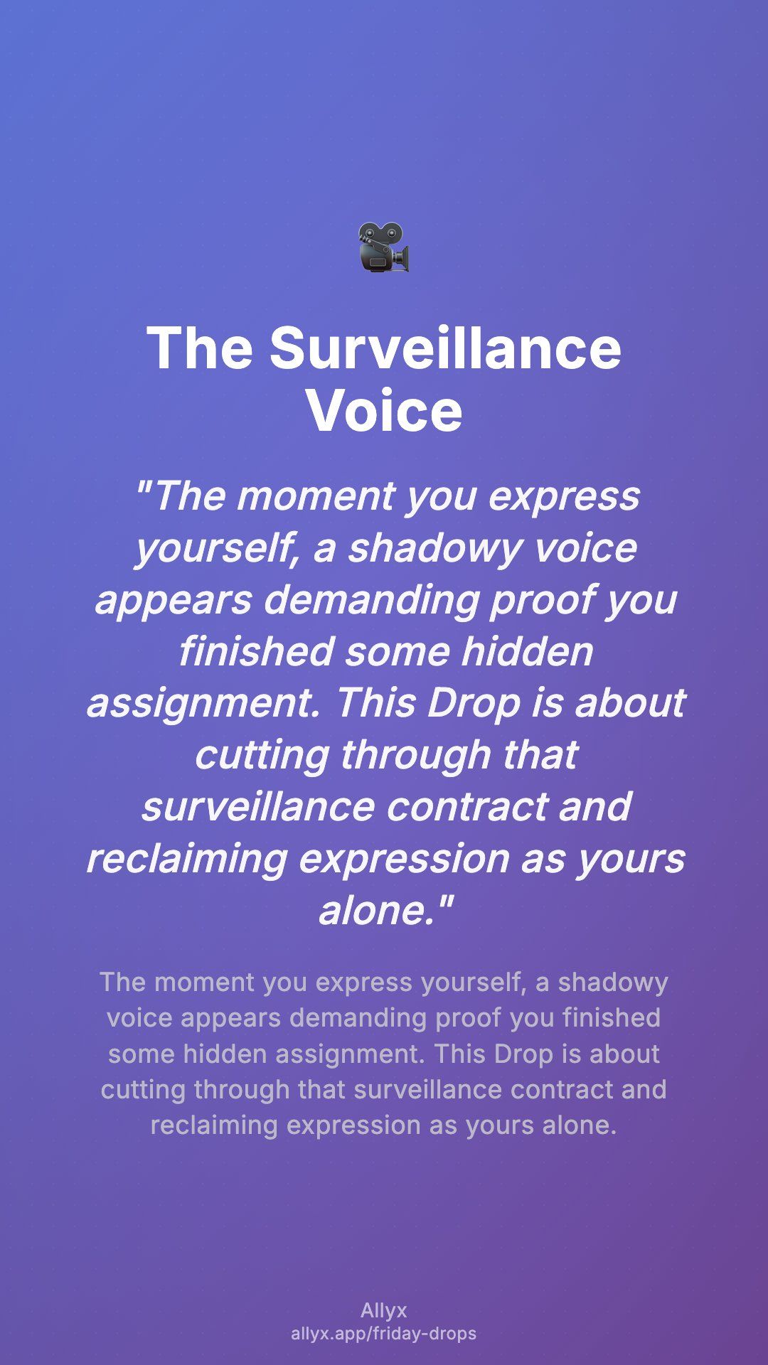 Shareable story card for The Surveillance Voice