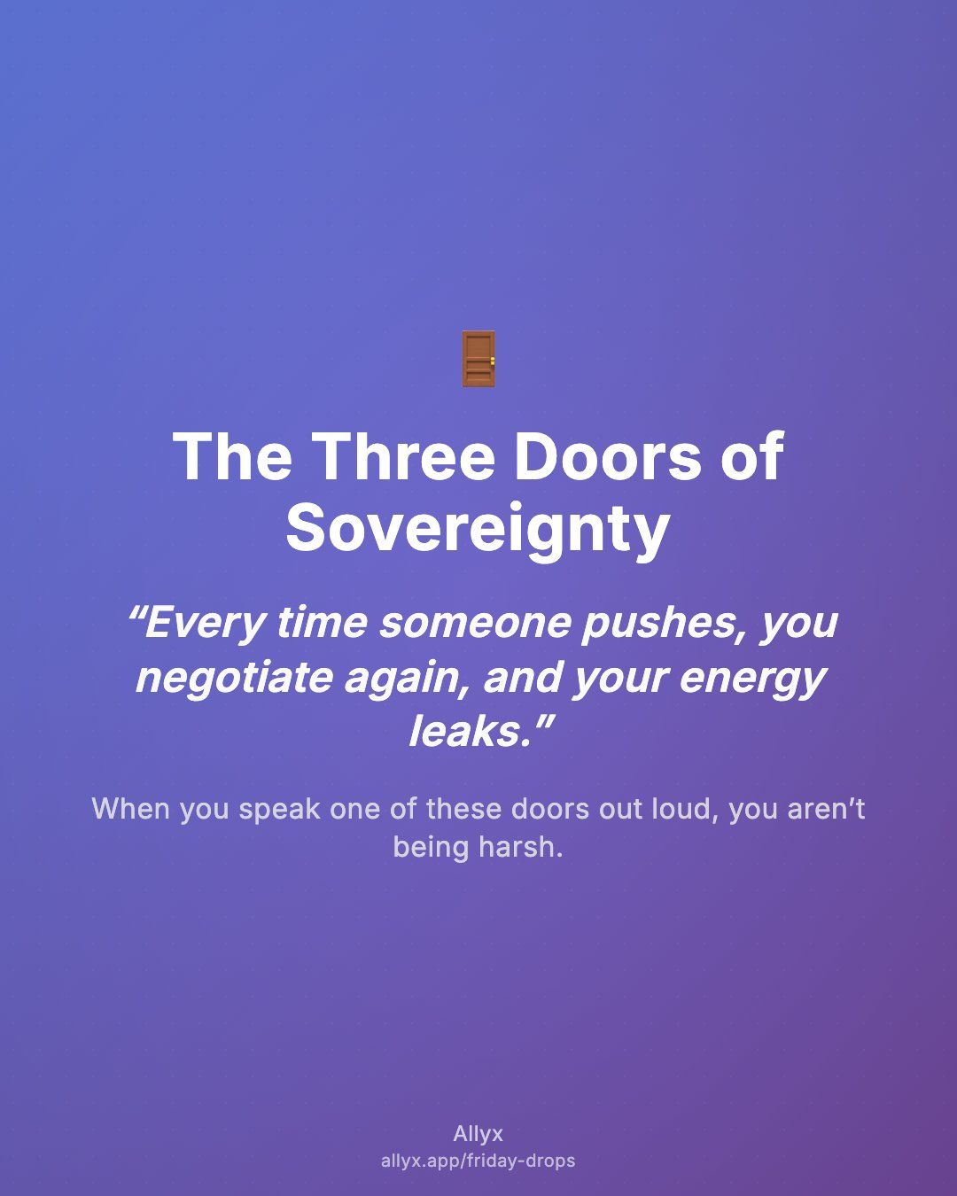 Shareable quote card for The Three Doors of Sovereignty