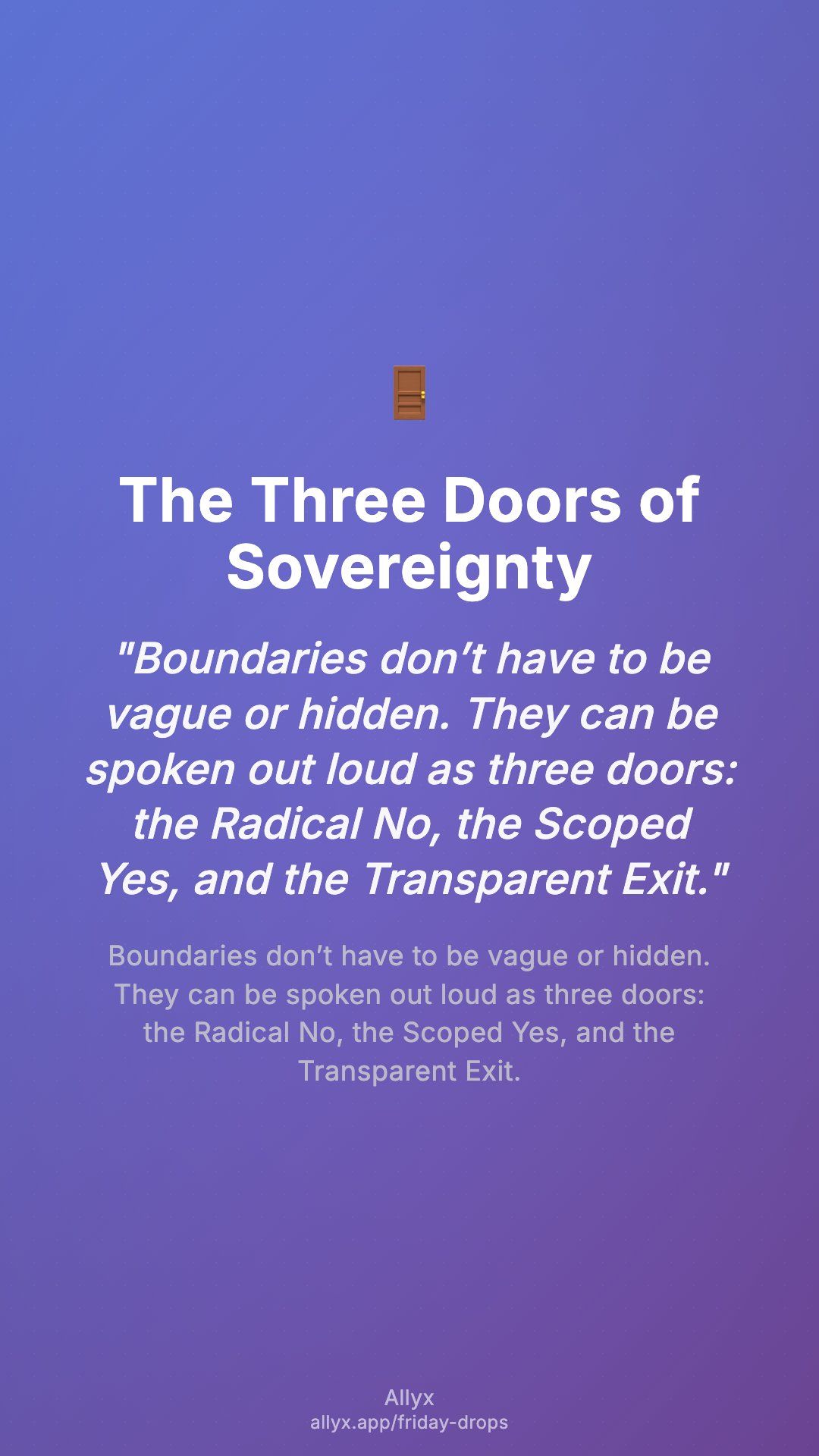 Shareable story card for The Three Doors of Sovereignty