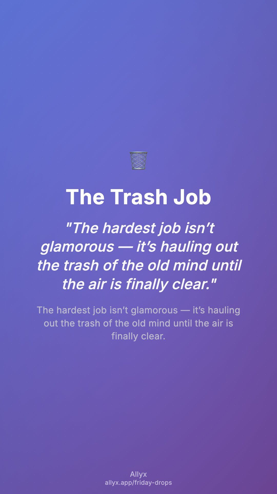 Shareable story card for The Trash Job