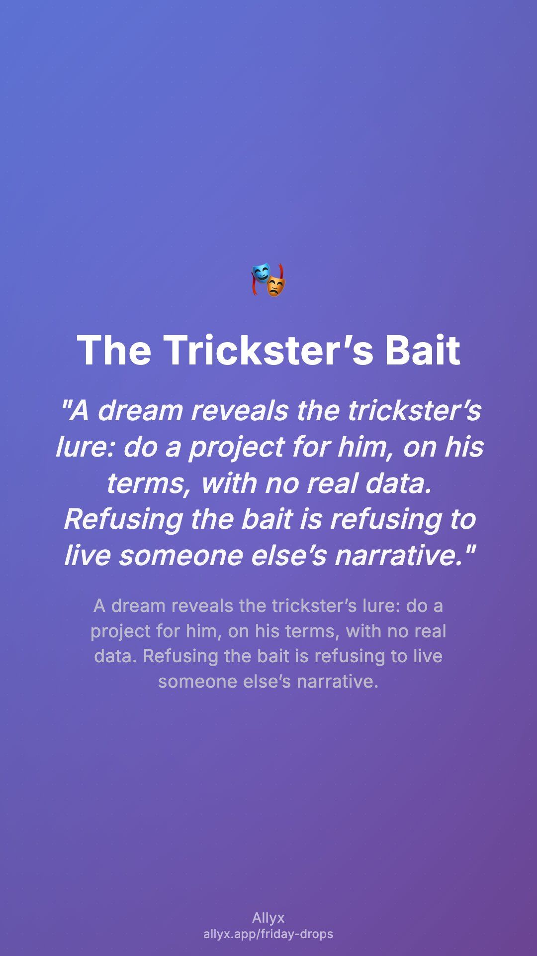 Shareable story card for The Trickster’s Bait
