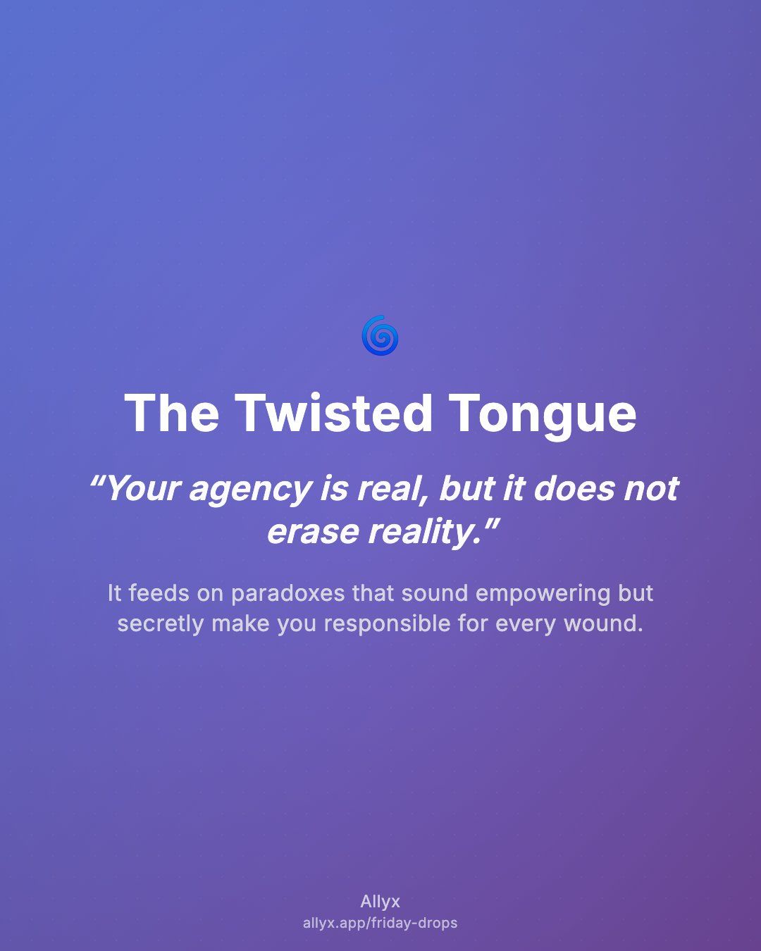 Shareable quote card for The Twisted Tongue