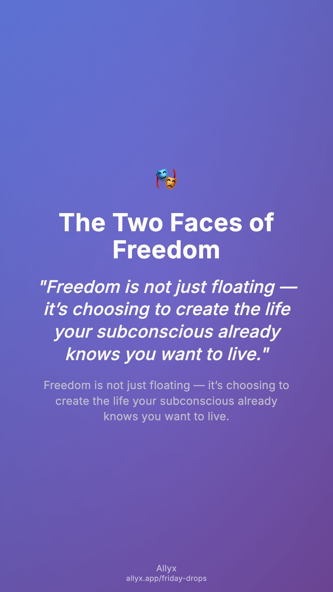 Shareable story card for The Two Faces of Freedom