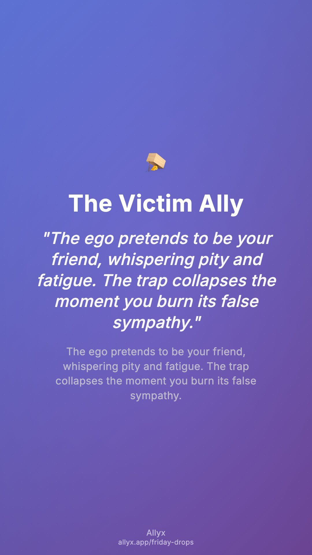 Shareable story card for The Victim Ally