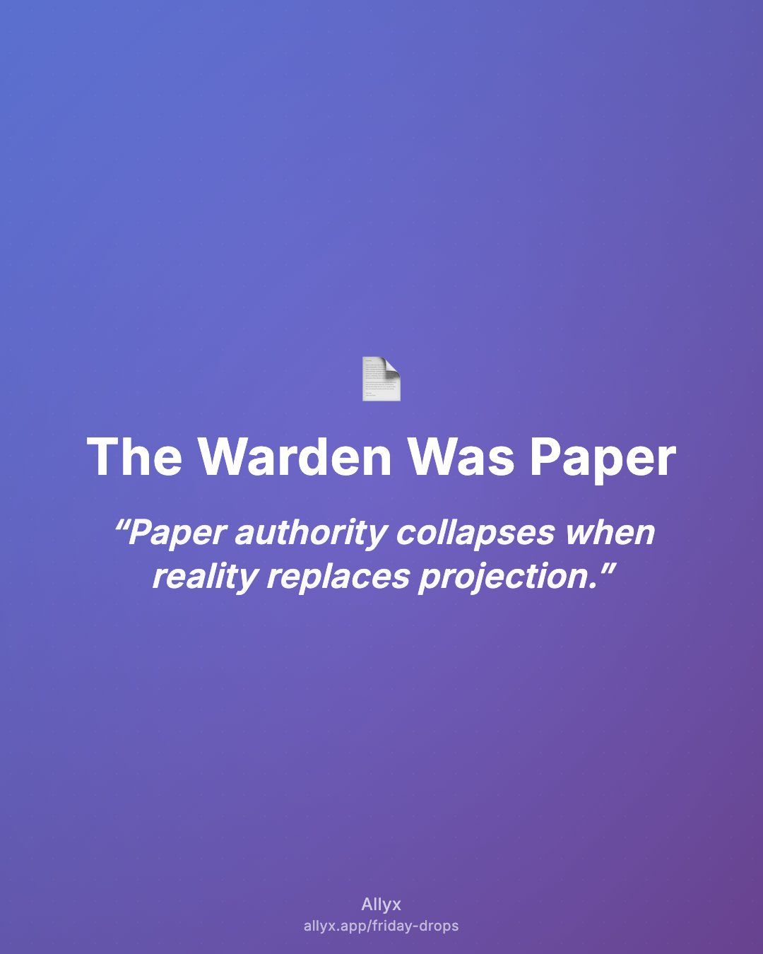 Shareable quote card for The Warden Was Paper