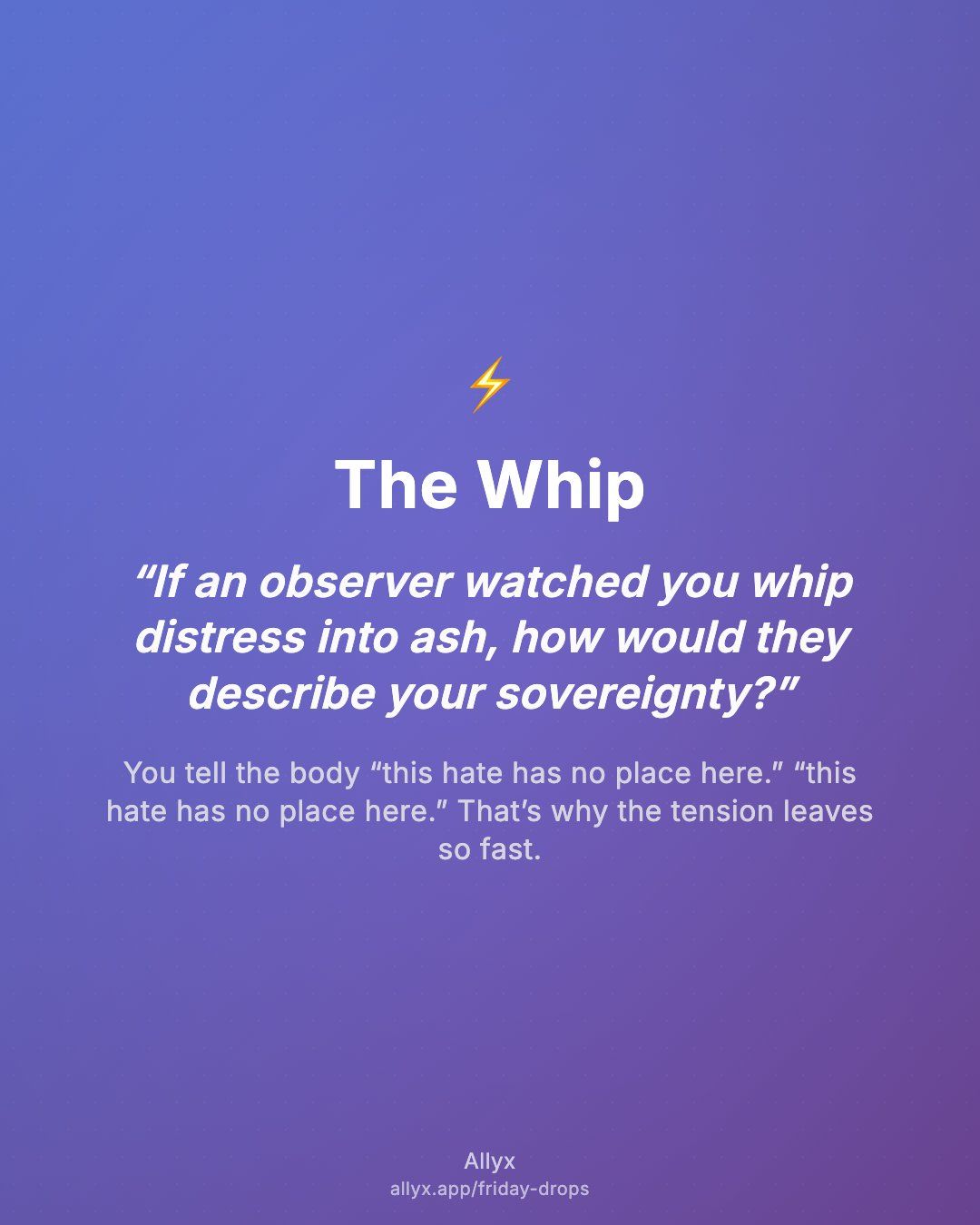 Shareable quote card for The Whip