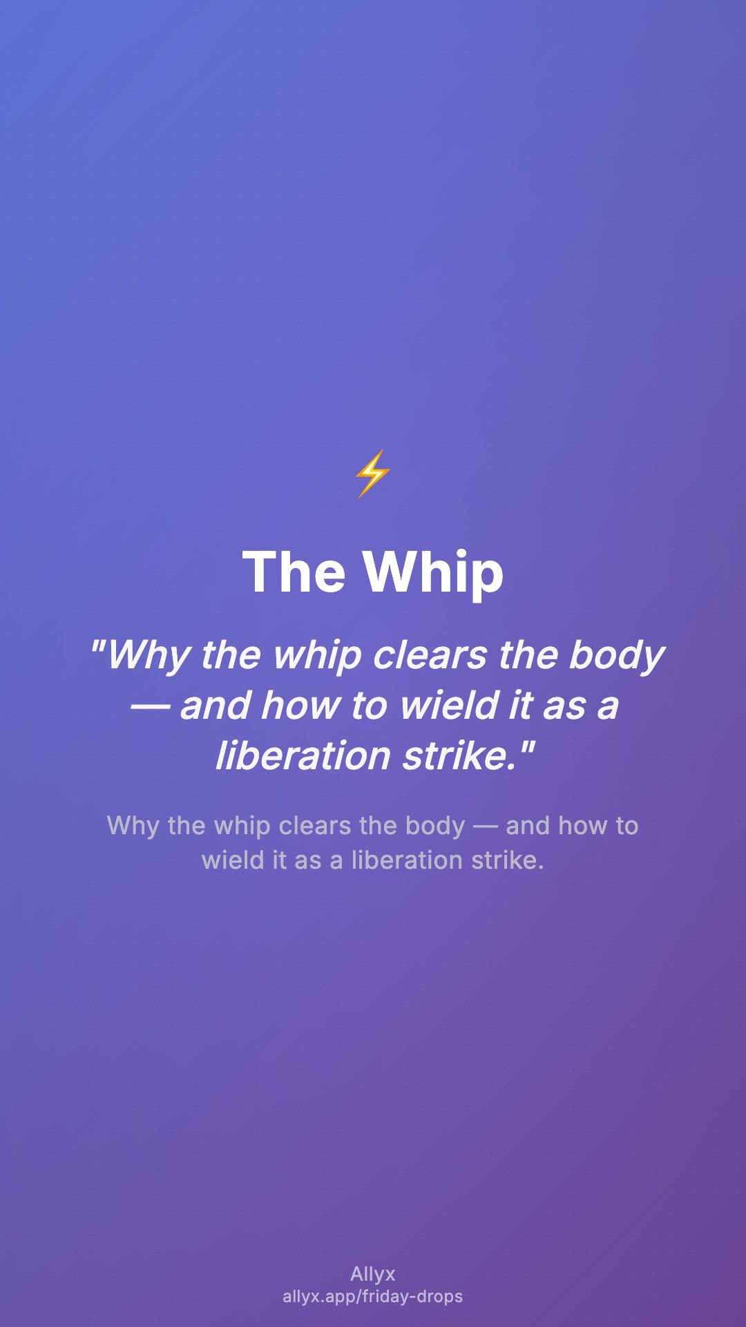 Shareable story card for The Whip